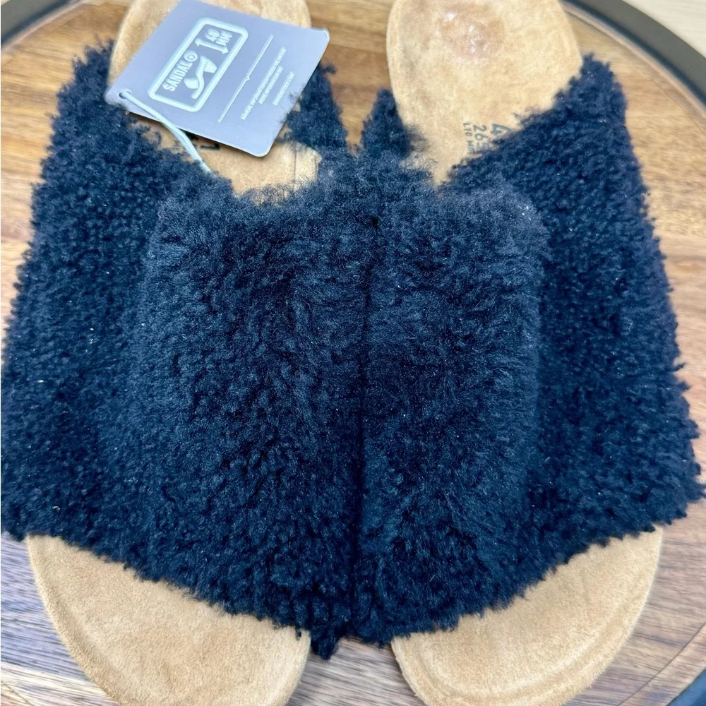 Birkenstock Papillio Namica Wedge Teddy Black Shearling Upper Size 41 L 10 NWT